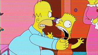 Homer Simpson strangling his son Bart in "The Simpsons." | Lex Villena, Reason