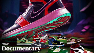 Nike shoe stomping on other smaller shoes. | Illustration: Adani Samat