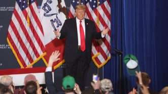 Donald Trump on stage speaking at a campaign event | Alex Wroblewski/UPI/Newscom