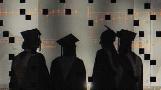 Silhouettes of college graduates | Illustration: Lex Villena; Olia Danilevich