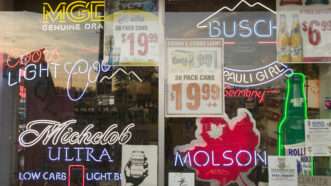 Neon signs in a Connecticut liquor store window. | Joe Sohm | Dreamstime.com