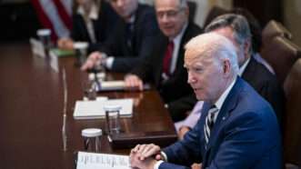 President Joe Biden chairs a meeting in the White House Cabinet Room. | Al Drago - via CNP/Polaris/Newscom
