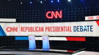 empty debate stage | Kyle Mazza/ZUMAPRESS/Newscom