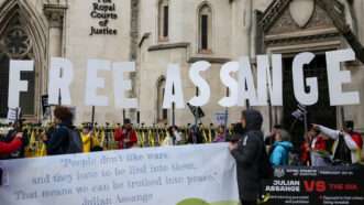 a London protest in support of WikiLeaks founder Julian Assange | Steve Taylor/Zuma Press/Newscom