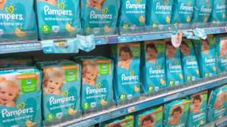 Rows of Pampers diapers | Credit: Wdnetagency | Dreamstime.com