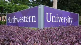 Northwestern University sign |  Image of Sport/Newscom