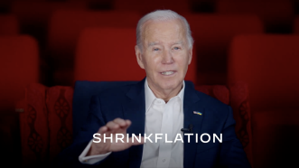 President Joe Biden in his address about "shrinkflation" | Screenshot, X