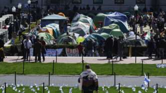 An encampment of pro-Palestine demonstrators | JOHN ANGELILLO/UPI/Newscom