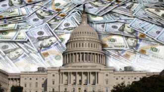 The U.S. Capitol Building against a backdrop of cash. | W.scott Mcgill | Dreamstime.com