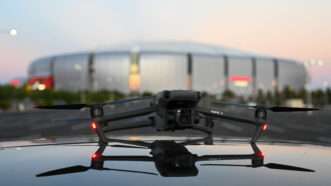 A DJI Mavic 3 drone is seen outside of State Farm Stadium, Tuesday, Sep. 27, 2022, in Glendale, Ariz. | Dylan Stewart/Image of Sport/Newscom