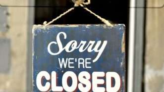 A sign reading 'Sorry we're closed' | Nicoleta Raluca Tudor/Dreamstime.com