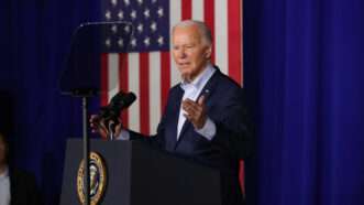 President Joe Biden speaks to a crowd in Scranton, Pennsylvania. | 	Paul Weaver/Sipa USA/Newscom