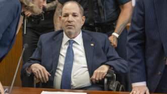 Harvey Weinstein at the defense table in court | Steven Hirsch/UPI/Newscom