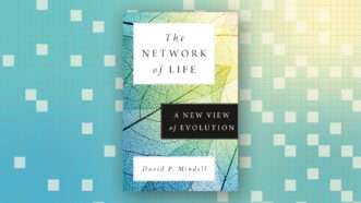 The book 'The Network of Life' against a blue, green, and cream patterned background | Lex Villena/Princeton University Press