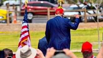 Donald Trump turning his back on supporters during a campaign event | Tom Donoghue/Polaris/Newscom