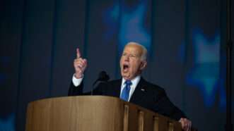 President Joe Biden speaking at the 2024 DNC | Annabelle Gordon - CNP/Polaris/Newscom