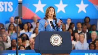 Vice President Kamala Harris delivers a speech on her economic platform in Raleigh, North Carolina. | Josh Brown/Zuma Press/Newscom