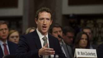 Mark Zuckerberg at a congressional hearing | CNP/AdMedia/Newscom