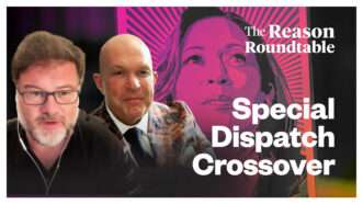 Jonah Goldberg, Kevin D. Williamson, and Kamala Harris | Lex Villena; Robyn Stevens Brody/Sipa USA/Newscom