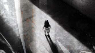 Teen girl standing in shadow | Illustration: Lex Villena; Midjourney