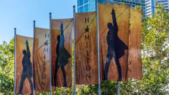 Promotional flags for the musical Hamilton | Adam Calaitzis | Dreamstime.com