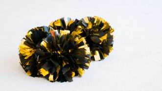 Black and gold pompoms sit alone | PhotOleh | Dreamstime.com