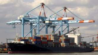 Cargo container ships at port |  RICHARD B. LEVINE/Newscom