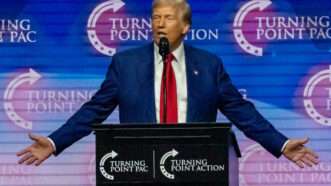 Donald Trump speaking at a Turning Point USA event | Jen Golbeck/ZUMAPRESS/Newscom