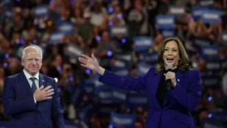 Tim Walz and Kamala Harris on stage | Pat A. Robinson/ZUMAPRESS/Newscom