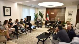 Lebanese Maj. Gen. Abbas Ibrahim meets with participants at the 2024 Beirut Exchange. | Nicholas Noe