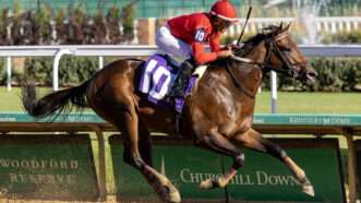 Photo of horse and jockey from 2024 Kentucky Derby. | Candice Chavez/Cal Sport Media/Newscom