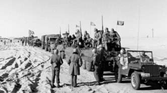 The United Nations Emergency Force waits for Israeli forces to evacuate El Arish, Egypt, in January 1957. | United Nations