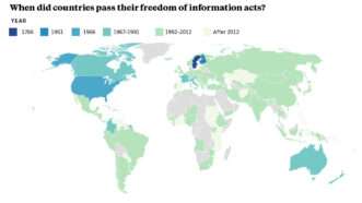 topicsmaps | Sources: FreedomInfo and Article19 Map: Created with Datawrapper