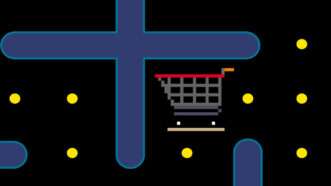 An illustration of a shopping cart in the style of Pacman | Illustration: iStock