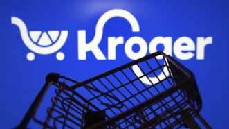 Kroger logo next to a shopping cart |  imageBROKER/rafapress/Newscom