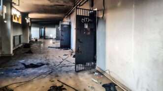 Open cell doors at Sednaya Prison near Damascus. | Maria Nyrkova/ZUMAPRESS/Newscom