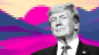 A pixelated photo of Donald Trump | Illustration: Joanna Andreasson Source image: Gage Skidmore