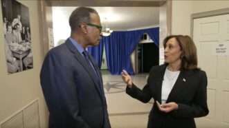 CBS News correspondent Bill Whitaker speaks to then-Vice President Kamala Harris in the vice presidential residence. | CBS News/YouTube