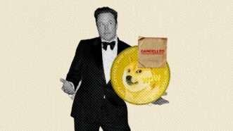 Elon Musk, a doge memecoin, and a form with the word "Cancelled" | Illustration: Eddie Marshall | Mykhailo Polenok | Starstock | Dreamstime.com | Midjourney