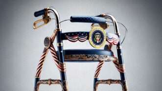 A walker with the presidential seal | Illustration: Joanna Andreasson Source image: ChatGPT-4