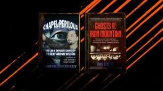 Book covers of 'Chapel Perilous' and 'Ghosts of Iron Mountain' | Eddie Marshall | Midjourney