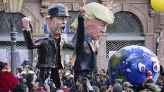 Trump and Musk protest balloons | 	imageBROKER/Florian Gaul/Newscom