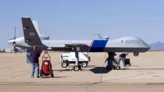 A border patrol drone | Photo: MQ-9 Predator B, an unmanned surveillance aircraft system; Gary Williams/Getty