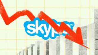 Illustration of Skype's market share tanking | lllustration: Eddie Marshall | Midjourney