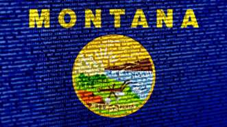 The state flag of Montana, rendered in digital code. | MisterTigga | Dreamstime.com