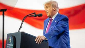 Donald Trump participates in the Saudi-US Investment Forum in Riyadh, Saudi Arabia, on May 14, 2025. | Saudi Press Agency/ZUMAPRESS/Newscom