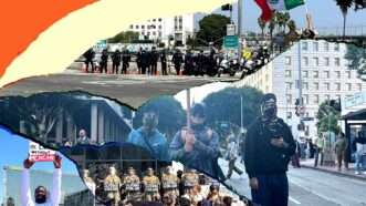Protestors in Los Angeles. | Photos: Nancy Rommelman; Illustration: Eddie Marshall | Katie Rainbow