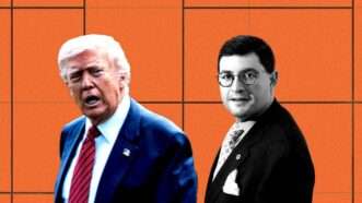 Donald Trump and Leonard Leo | Illustration: Eddie Marshall | Scott J. Ferrell | Congressional Quarterly | Andrew Leyden | ZUMAPRESS | Newscom | ChatGPT