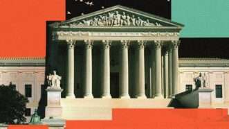 U.S. Supreme Court building with color background | Eddie Marshall | Midjourney