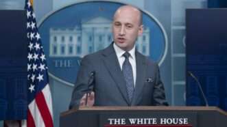 Stephen Miller speaking at a White House press conference | Chris Kleponis - CNP / MEGA / Newscom/RSSIL/Newscom